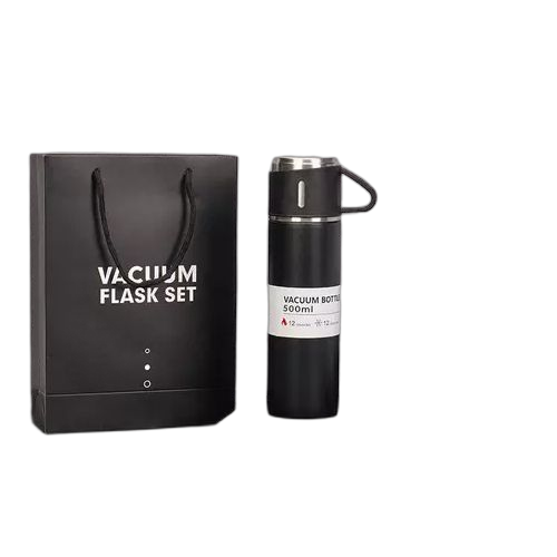 Ensemble thermos mug isotherme acier inoxydable boisson chaude et froide noir