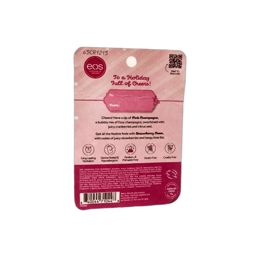 Eos baume a levres champagne fraise eos 100% naturel et biologique