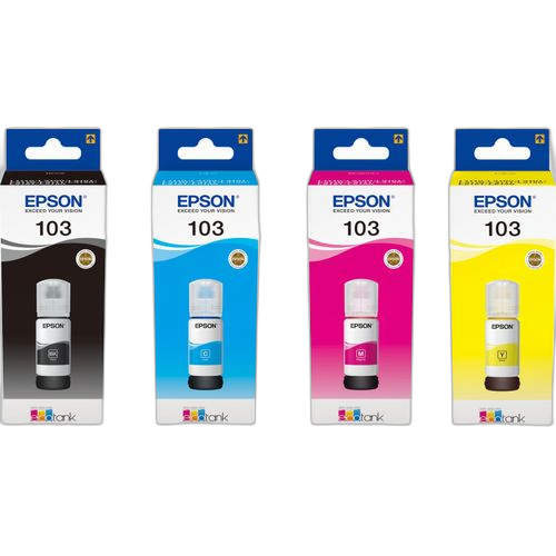 Epson packs 4 epson 103 ecotank bouteille d'encre noir cyan magenta jaune