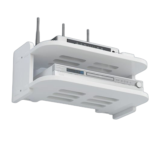 Etagère murale compatible dvd/décodeur/lecteur blanc 51cm