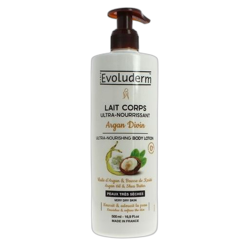 Evoluderm lait corps nourrissant argan divin 500 ml