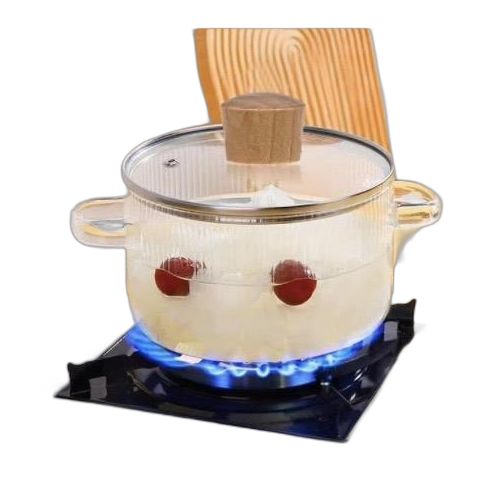 Faitout en verre avec couvercle, résistant à la chaleur en verre borosilicate pour cuisinière, pot pourri avec couvercle, pots transparents pour la soupe