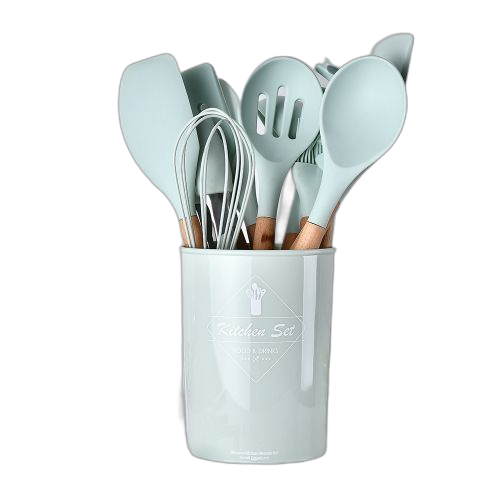 Fashion 11pcs/set silicone cooking utensils spoons non stick