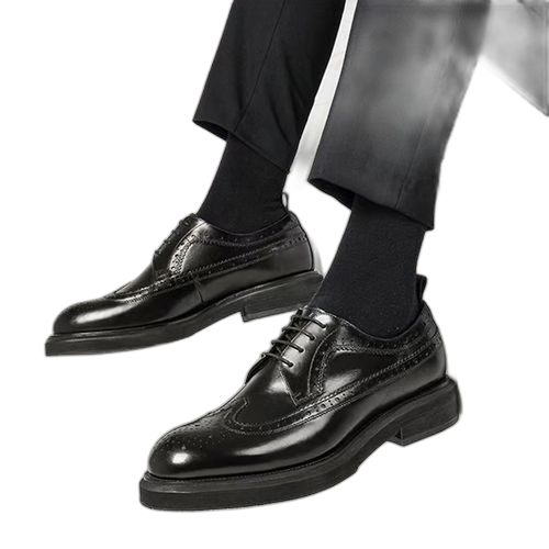 Fashion chaussures brogue en cuir à glands brillants pour hommes mocassins et chaussures à enfiler formal corporate noir – Image 5