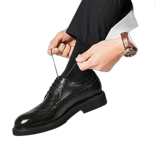 Fashion chaussures brogue en cuir à glands brillants pour hommes mocassins et chaussures à enfiler formal corporate noir – Image 6