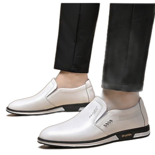 Fashion chaussures décontractées pour hommes en cuir pu blanc