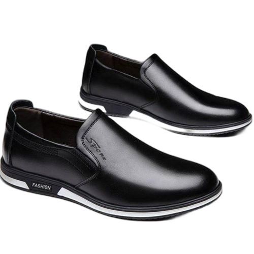 Fashion chaussures décontractées pour hommes en cuir pu noir