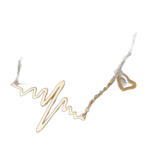 Fashion collier de battement de coeur en acier titane