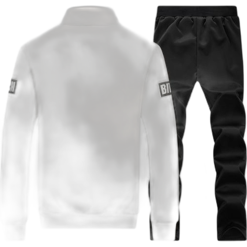 Fashion ensemble sweats à capuche 2 pièces pour homme blanc/noir