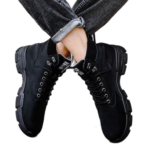 Fashion hommes martin talons hauts casual comfort outdoor chaussures kaki