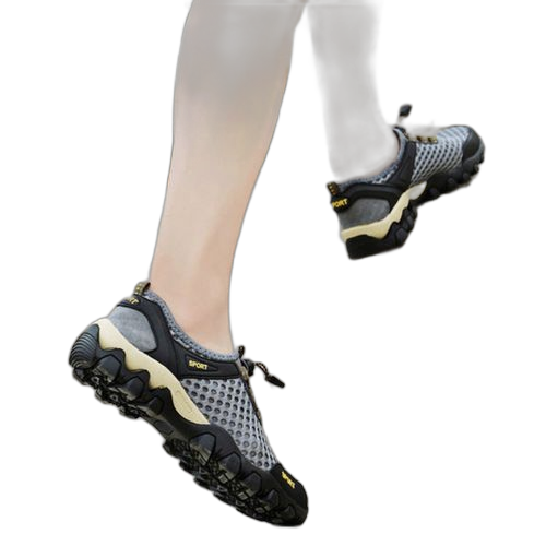 Fashion hommes sneakers outdoor trekking mesh tissu antidérapant chaussures respirantes noir