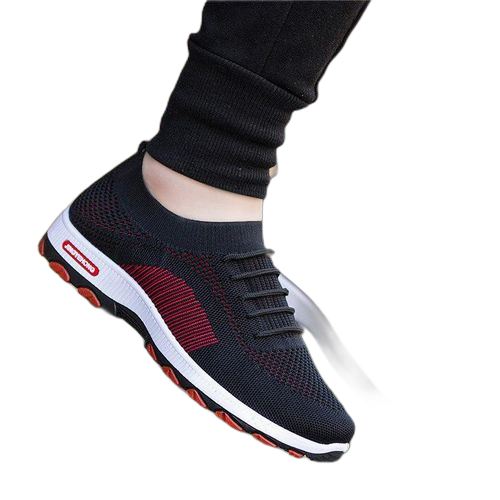 Fashion lace up sneakers men's shoes black – Image 12