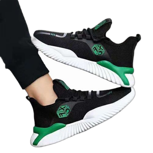 Fashion lace up sneakers men's shoes black – Image 8