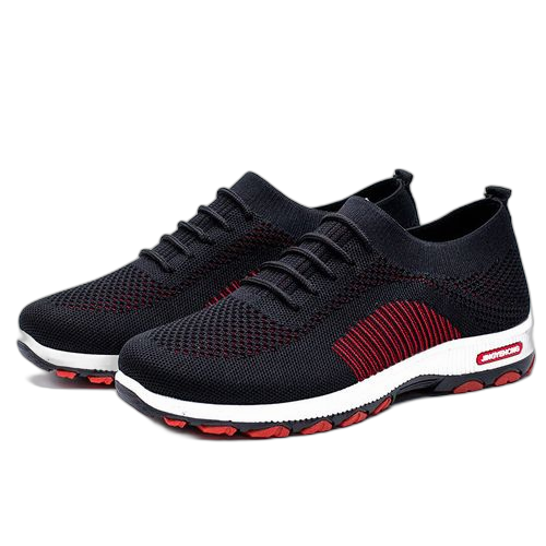 Fashion lace up sneakers men's shoes black – Image 11