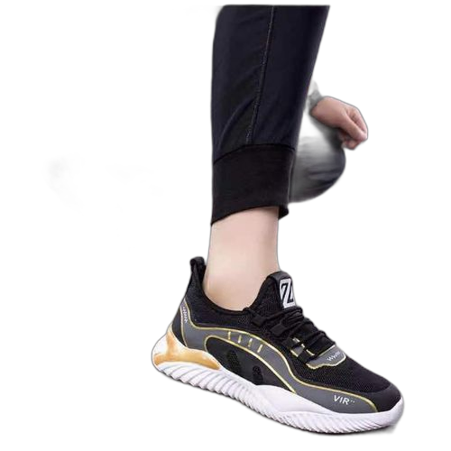 Fashion lace up sneakers men's shoes black – Image 17