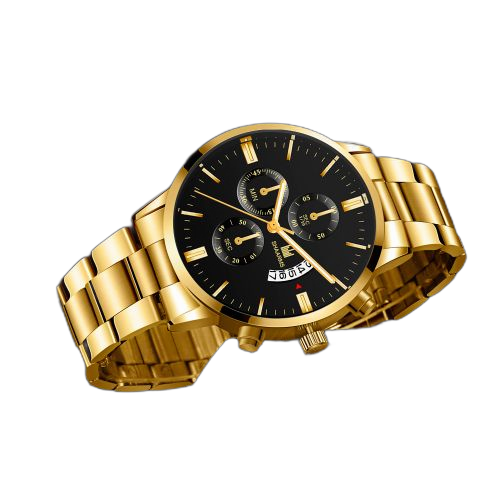 Fashion montre a quartz pour homme noir