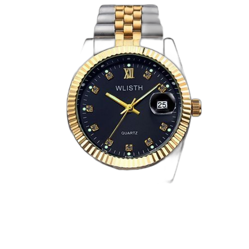 Fashion montre à quartz fine en acier étanche or