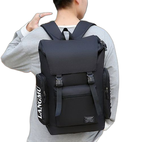 Fashion noir sac à dos de voyage décontracté pour homme,pour ordinateur, sac d'école – Image 6