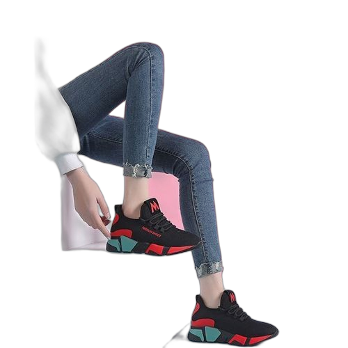 Fashion paire de basket pour femme baladeusenoir/rouge