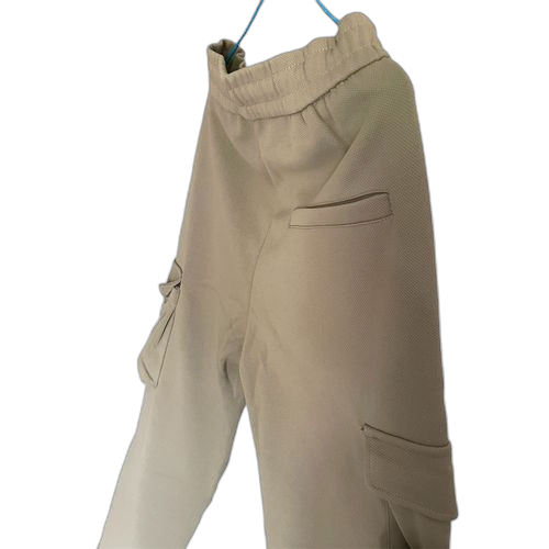 Fashion pantalon jogging avec réglage au pied de survêtement cargo en polaire épaisse avec poche marron