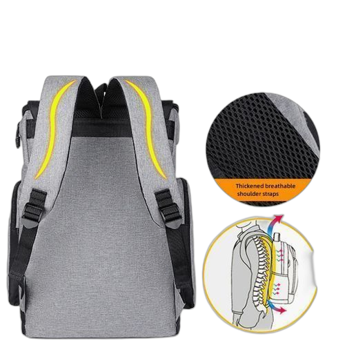 Fashion sac à dos de voyage décontracté pour homme, sac à dos pour ordinateur, sac d'école antivol gris – Image 6