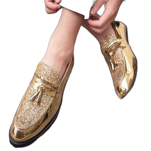 Fashion souliers formelles mocassins hommes en simili cuir à la mode chaussures noir