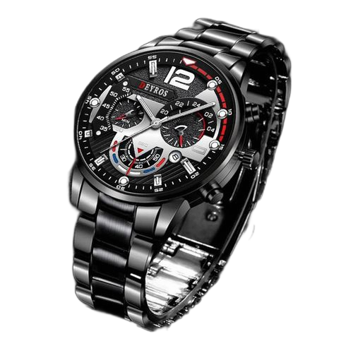 Fashion sports hommes montres à quartz cadeaux pour hommes noir