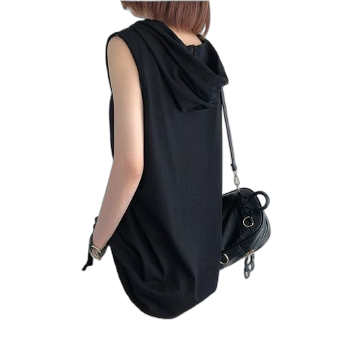 Fashion sweat shirt sans manches gilet à capuche sport casual vest – Image 5