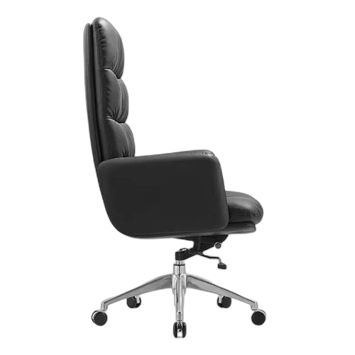 Fauteuil ministre en simili cuir noir