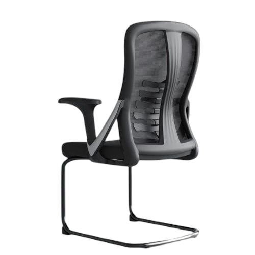 Fauteuil visiteur maille argenté noir