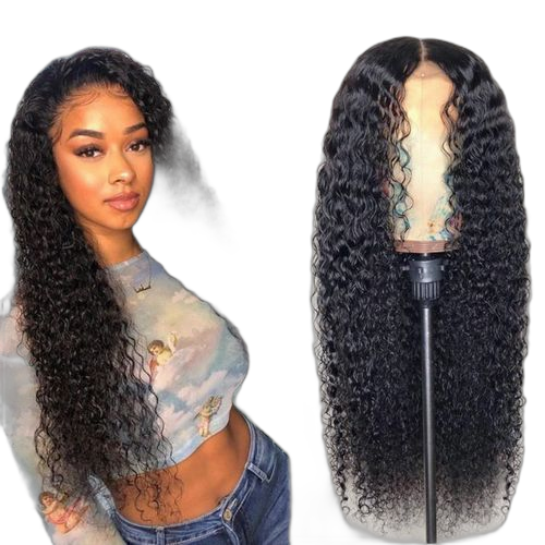 Femme moyenne division long curly corn blending petites boucles wigsnoir60cm