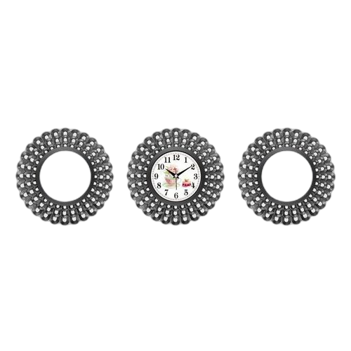 Galaxy 3 ensemble art floral horloge murale