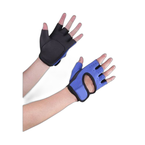 Gants de sport demi doigt unisexe m3 noir/bleu