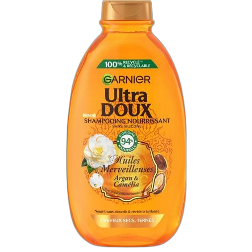 Garnier ultra doux shampooing merveilleux huiles d'argan et camélia maxi format