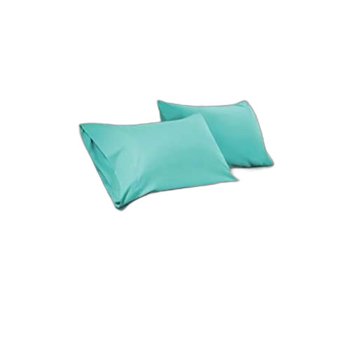 1 drap et 2 taies d'oreiller vert turquoiscoton doux lit double