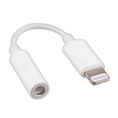Cable lightning adaptateur audio 3.5mm blanc