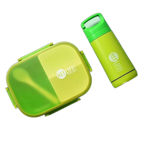 Gourde enfant avec deux pieces lunch box violet