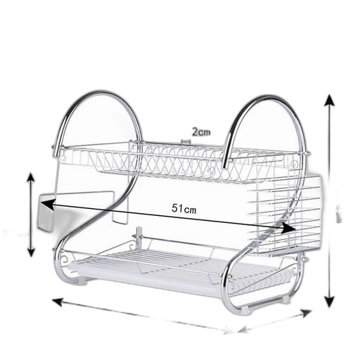 Égouttoir à ustensiles de cuisine, support de rangement, égouttoir à ustensiles double couche argent