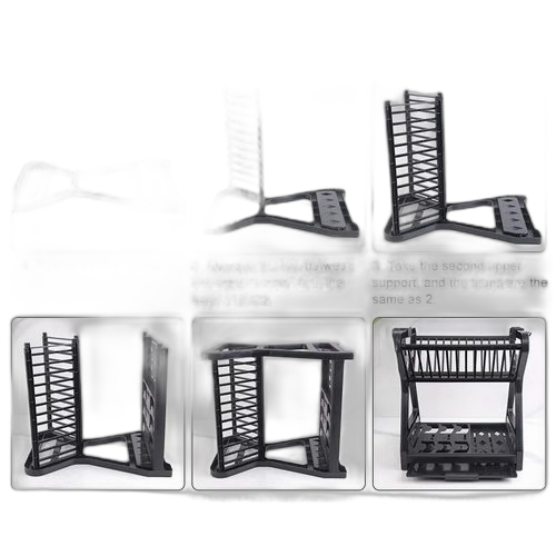 Égouttoir à vaisselle double de cuisine, étagère à assiettes, étagère de rangement, égouttoirnoir