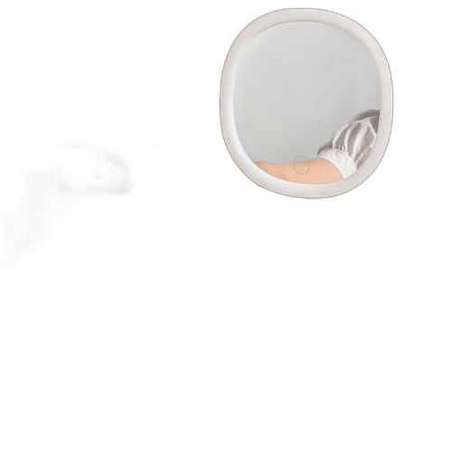 Grand tiroir de bureau pour produits de soins de la peau avec miroir blanc