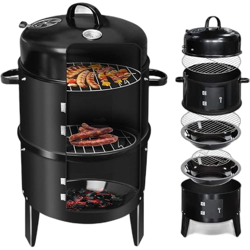 Gril à charbon 3 en 1 grillade noir capacite 30kg