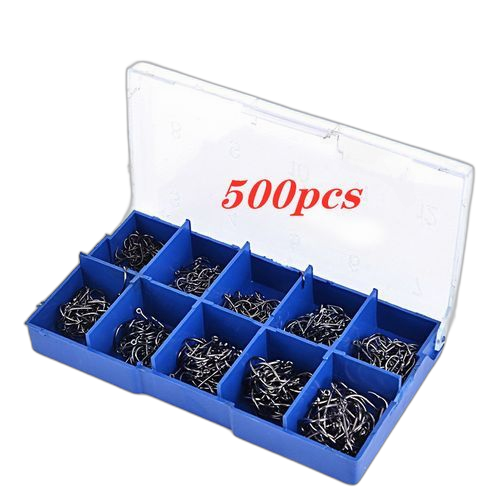 Hameçon de pêche en eau douce, 500 pièces, #3 #12, noir