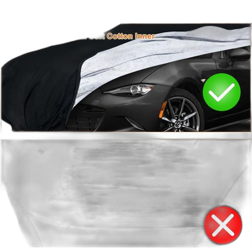 Housse de voiture complète résistante au soleil, à la pluie et isolée argent noir xl (490 185 150)