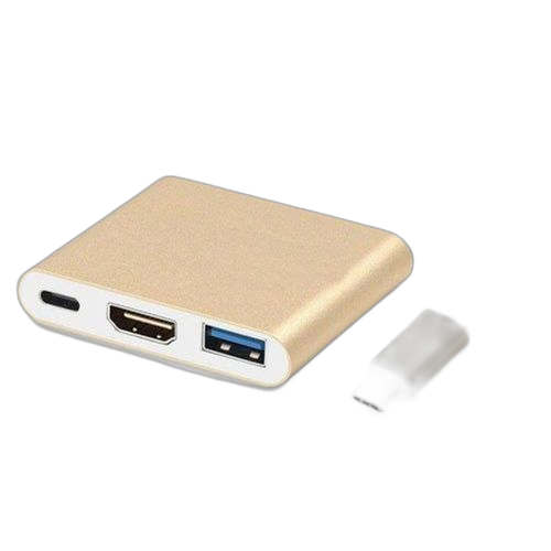 Hub adaptateur usb 3.1 type c 3 en 1 à usb c 4k hdmi usb 3.0 or