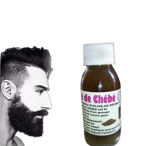 Huile pousse barbe rapide de chebe du tchad bio 60ml