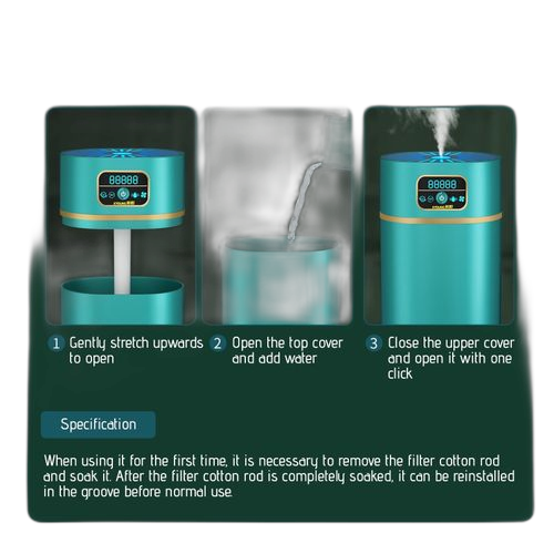Humidificateur de brume fraîche de bureau portable avec fonction de nuit colorée verte