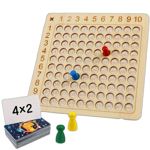 Jeu de société de multiplication mathématique en bois, enseignement préscolaire en classe