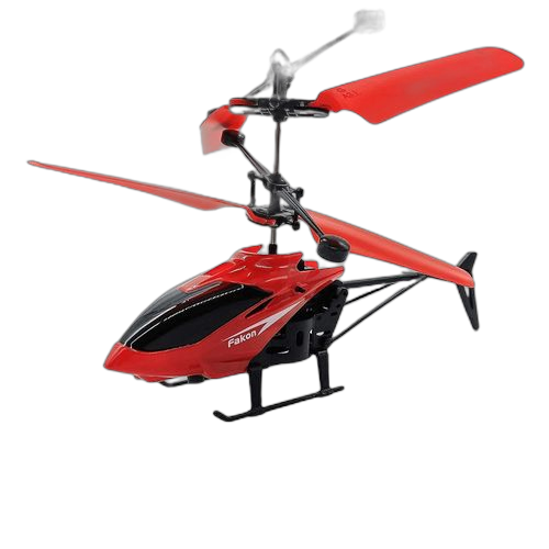 Jouet d'hélicoptère volant rouge à induction avec capteur et télécommande