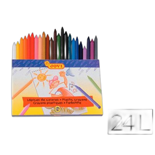 Jovi pack de 24 crayons de couleur en plastique