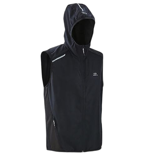 Kalenji veste sans manche running homme run wind noir by decathlon
